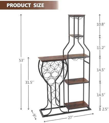 BESTTOONE 5 Tier Freestanding Wine Rack