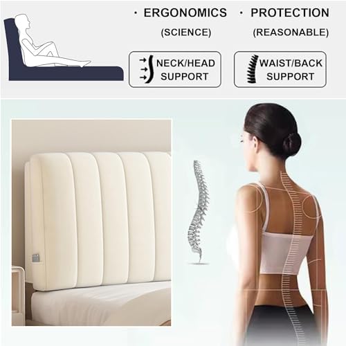 ZZYK Rectangle Upholstered Headboard Pillow for Bed