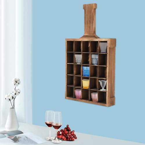 Eapmic Wall-Mounted Wine Glass Rack with 25 Compartments