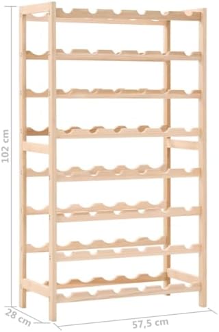 vidaXL Cedar Wood Wine Rack - 48 Bottles Freestanding Scandinavian Style