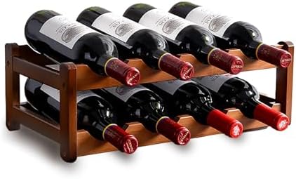 SCONVU 2-Tier Bamboo Wine Rack 8-Bottles