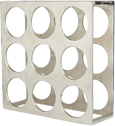 Deco 79 Novogratz 9 Bottle Wine Rack Silver 1