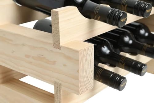 10 Bottle Wide Wine Rack Natural Pine