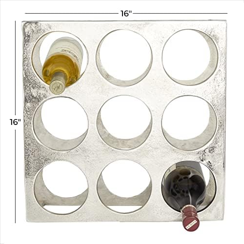 Deco 79 Novogratz 9 Bottle Wine Rack Silver 1