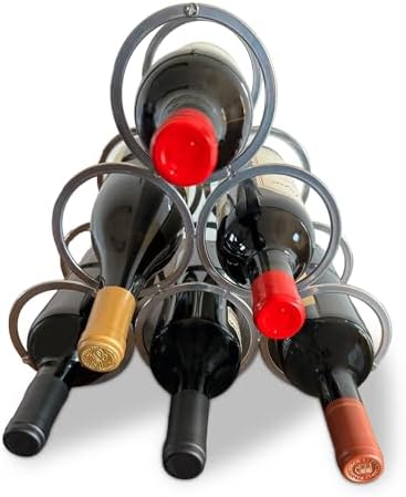 Lilys Home Countertop Wine Rack - 6 Bottle Holder Freestanding Elegant Kitchen Storage