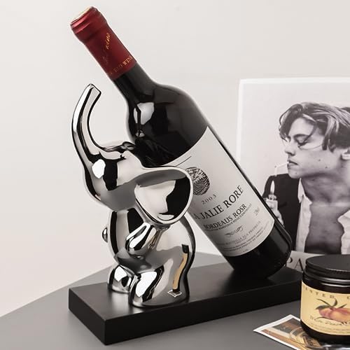 Linxia Silver Ceramic Elephant Wine Rack 1