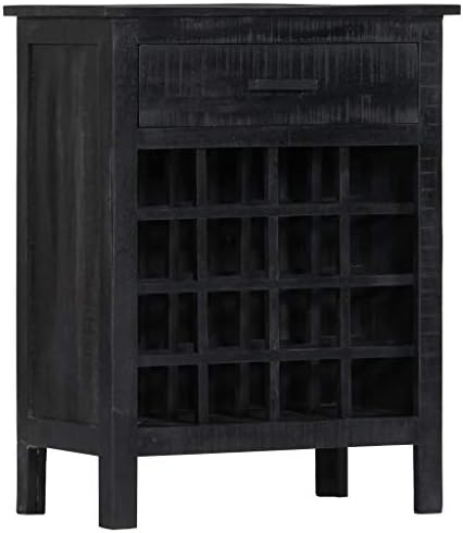 Priority Delivery Wine Rack - 16 Bottle Storage Solid Mango Wood Black