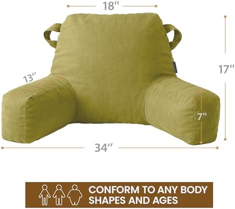 Unisakey Portable Reading Pillow with Pockets and Handles