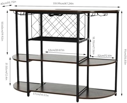 Industrial Wine Rack Table with RGB LED Light
