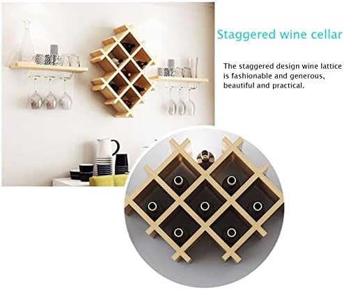 Suuim Wall Shelves - Floating Wine Rack with Glass Holder
