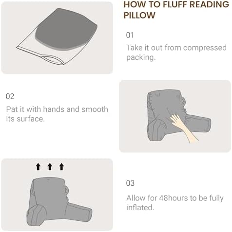 Unisakey Portable Reading Pillow with Pockets and Handles