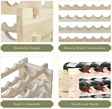 ZENY 72-Bottle Stackable Wood Wine Rack