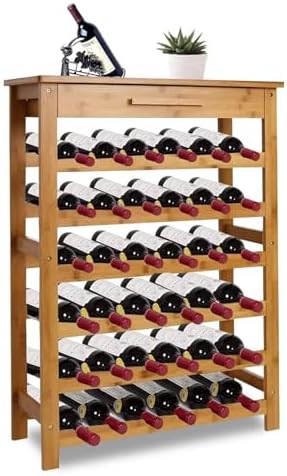 Kinsuite Bamboo Wine Rack 36 Bottle Storage Display Shelves