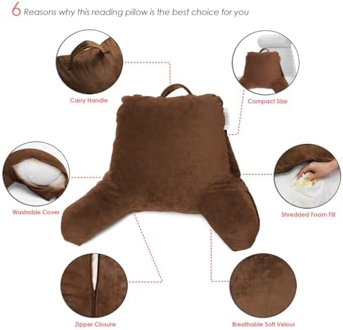 Nestl Reading Pillow with Lap Desk - Brown