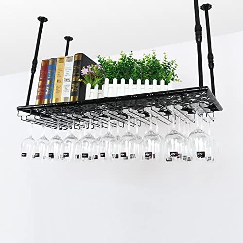 Industrial Retro Wall-Mounted Wine Rack with Adjustable Rods
