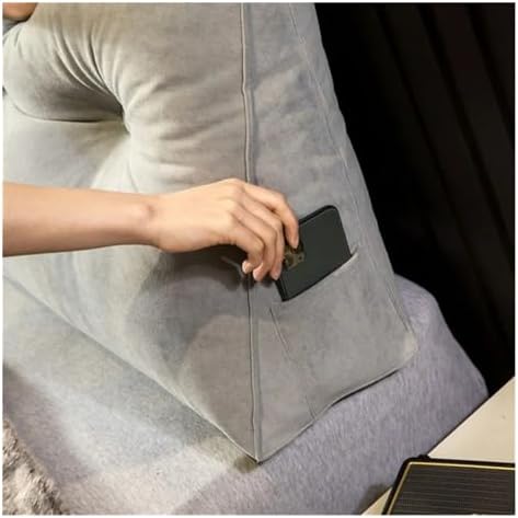 GeRRiT Velvet Headboard Pillow with Side Pocket