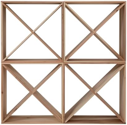 Set of 4 24 Bottle Wine Rack Solid Wood Cube Storage