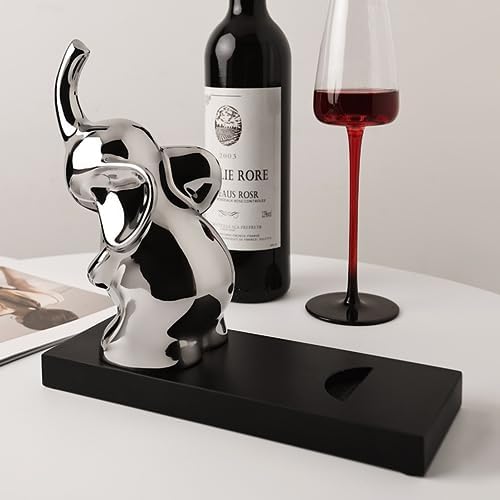 Linxia Silver Ceramic Elephant Wine Rack 1