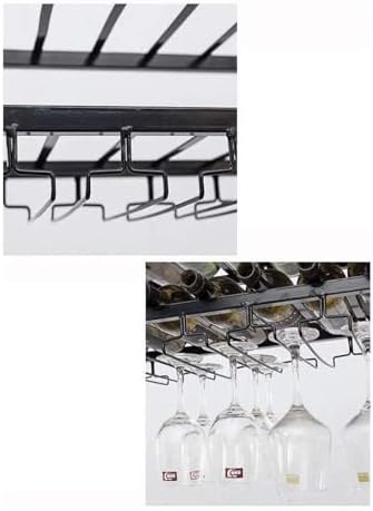 Creative Hanging Wine Rack Metal Frame Black 50x30cm