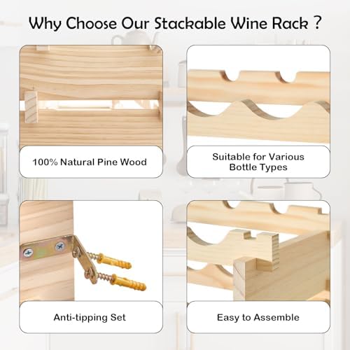 DlandHome 100-Bottle Freestanding Wine Rack 10 Tier