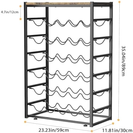 Urban Deco 6-Tier Wine Rack for 30 Bottles Black