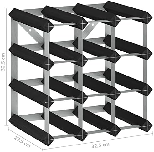 vidaXL Elegant 12-Bottle Wine Rack - Rustic Design
