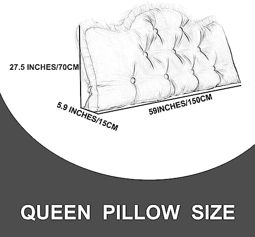 White Fleece Reading Pillow with Removable Headboard