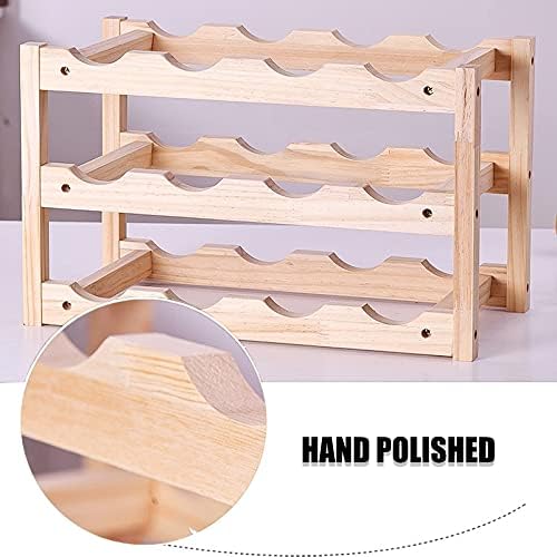 SYCARPET Stackable Solid Wood Wine Rack 3 Layers