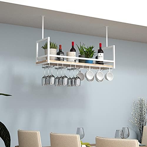SENNIAN Hanging Wine Rack with Hooks and Shelf