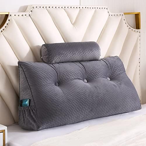Gpround Wedge Headboard Pillow Set with Roll Neck Pillow