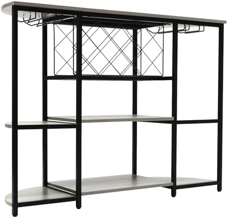 DYRABREST 3 Tier Wine Rack Table with Glass Holder