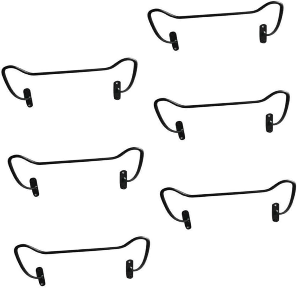 Sosoport 6Pcs Wall Mounted Iron Wine Racks