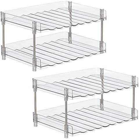 mDesign Free-Stand Stackable 2-Tier Beverage Rack