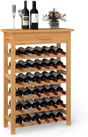 JSUN7 36 Bottle Bamboo Wine Rack - Space-Saving Display