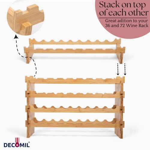 DECOMIL 9 Bottle Wine Rack - Sturdy Modular Stackable
