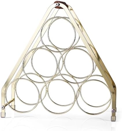 Drincarier 6 Bottle Countertop Wine Rack - 3 Tier Modern Gold Metal Design