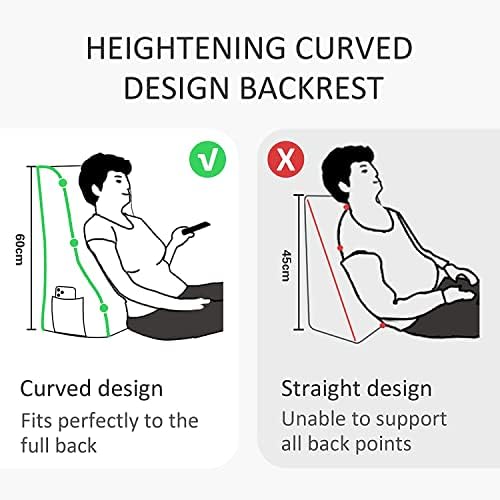 VERCART Reading Pillow with Curved Design