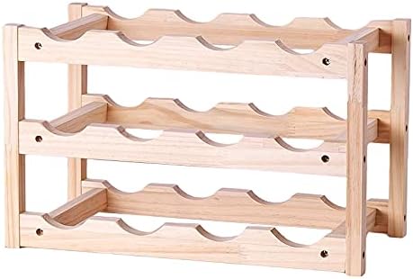 SYCARPET Stackable Solid Wood Wine Rack 3 Layers