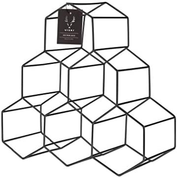 Viski Geo Countertop Wine Rack - 6 Bottle Capacity Gunmetal Black