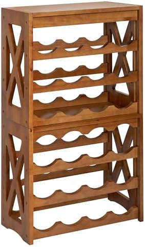 YCICI Wine Rack for 28 Bottles 12 Glasses