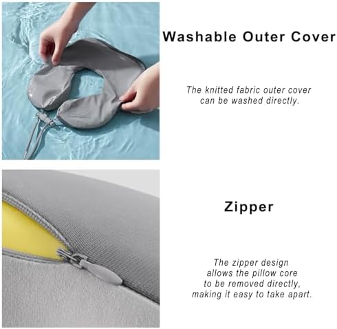 Travel Neck Pillow with Memory Foam and Adjustable Straps 1