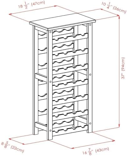 Oakestry Napa Wine Rack - Freestanding Wooden Bottle Holder