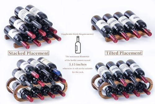 Aixboumo Wine Rack - 3 Pack with 2 Sizes Adjustable