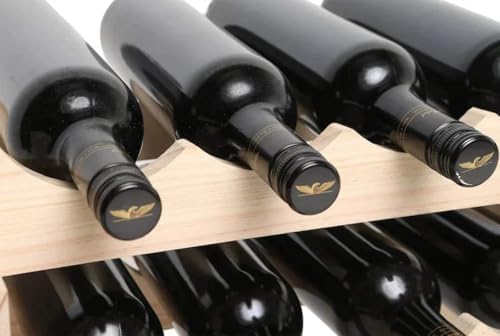 10 Bottle Wide Wine Rack Natural Pine