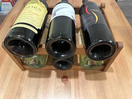 HealthEmpire Bamboo Wine Rack 6 Bottle 2-Tier 1