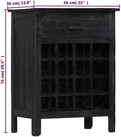 WEHUOSIF Black Wooden Wine Rack 16 Bottles