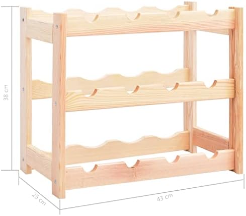 ZQQLVOO Solid Pinewood Wine Rack for 12 Bottles