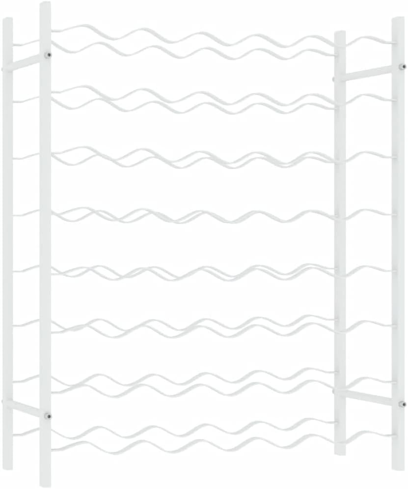 vidaXL Wine Rack - 48 Bottle Holder White Metal