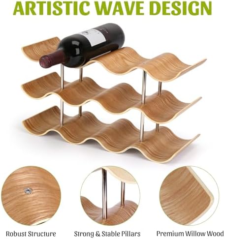 VAlinks 3 Tier 12 Bottle Willow Wine Rack 1