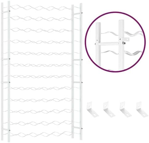 vidaXL 72-Bottle Wine Rack - White Metal Organizer